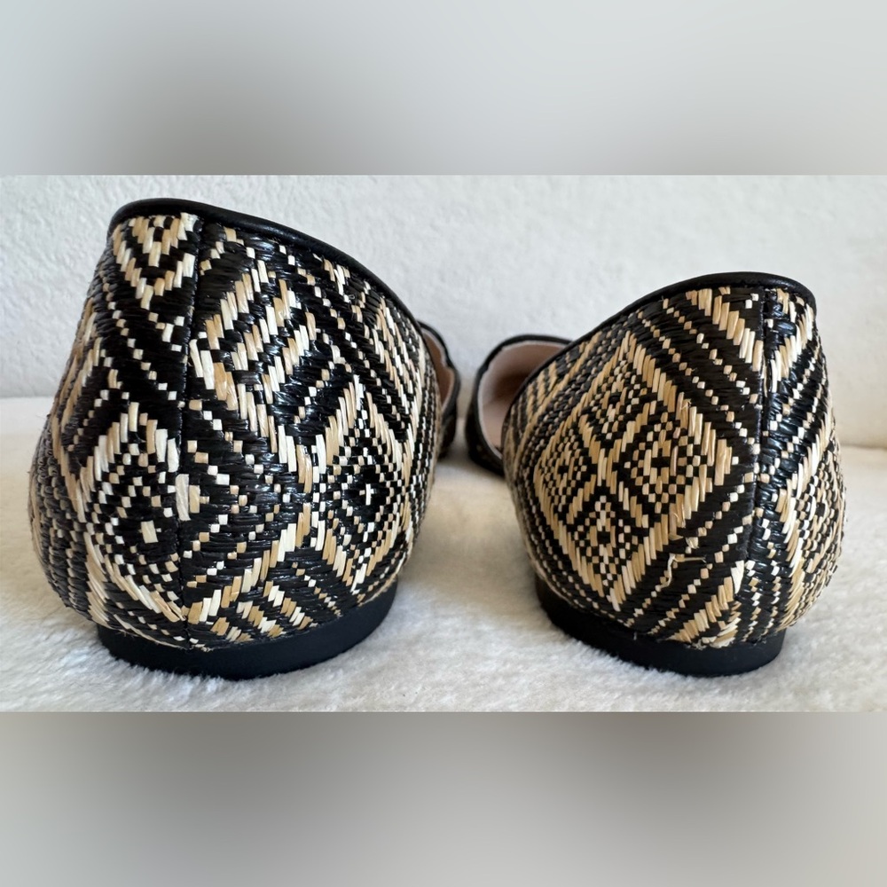 NEW Isaac Mizrahi D'Orsay Aztec Woven Black & Natural Flats Size 9 - Picture 5 of 8